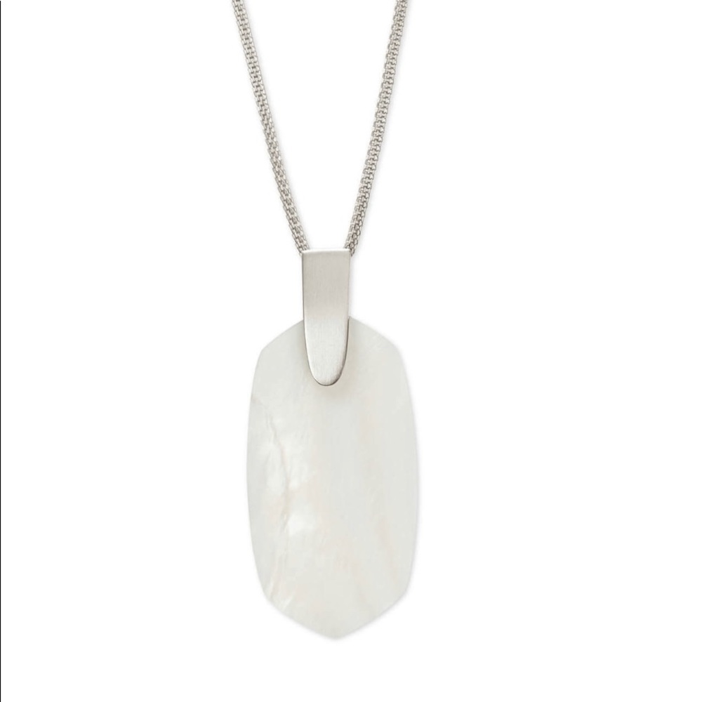 New Kendra Scott Inez Silver Necklace White Pearl